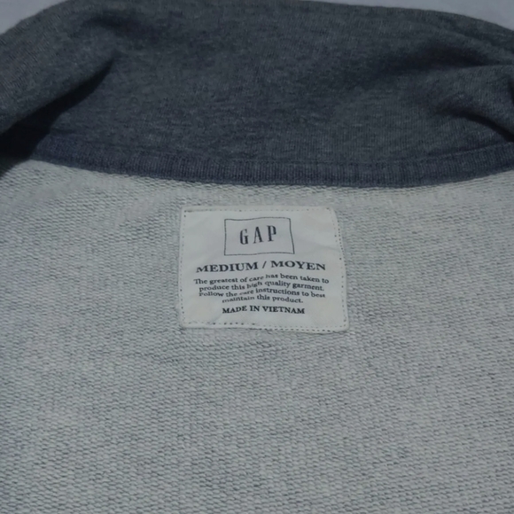 GAP Tracksuit Jacket Men's Medium Long Sleeve Full Zip Grey Spell Out - Picture 3 of 7